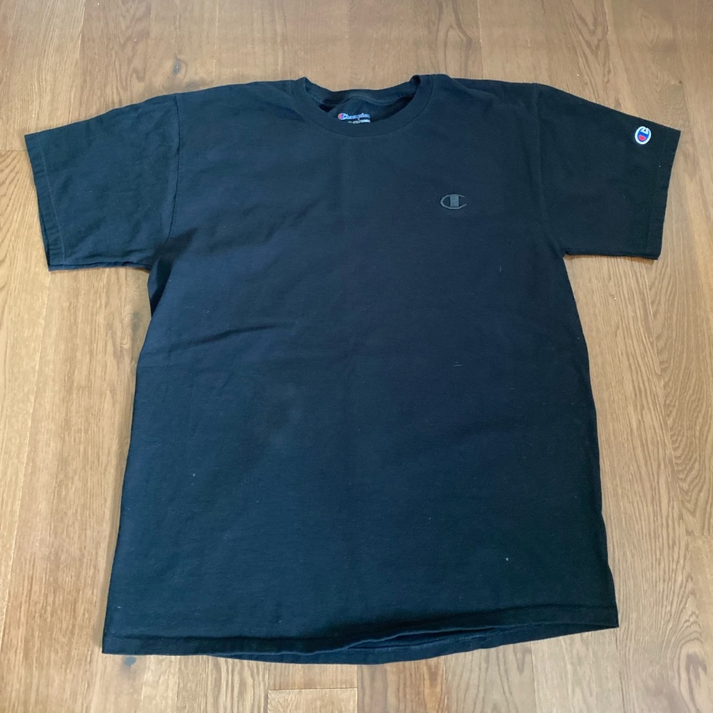 MENS MEDIUM BLACK AND BLUE CHAMPION TEE - Picture 4 of 5